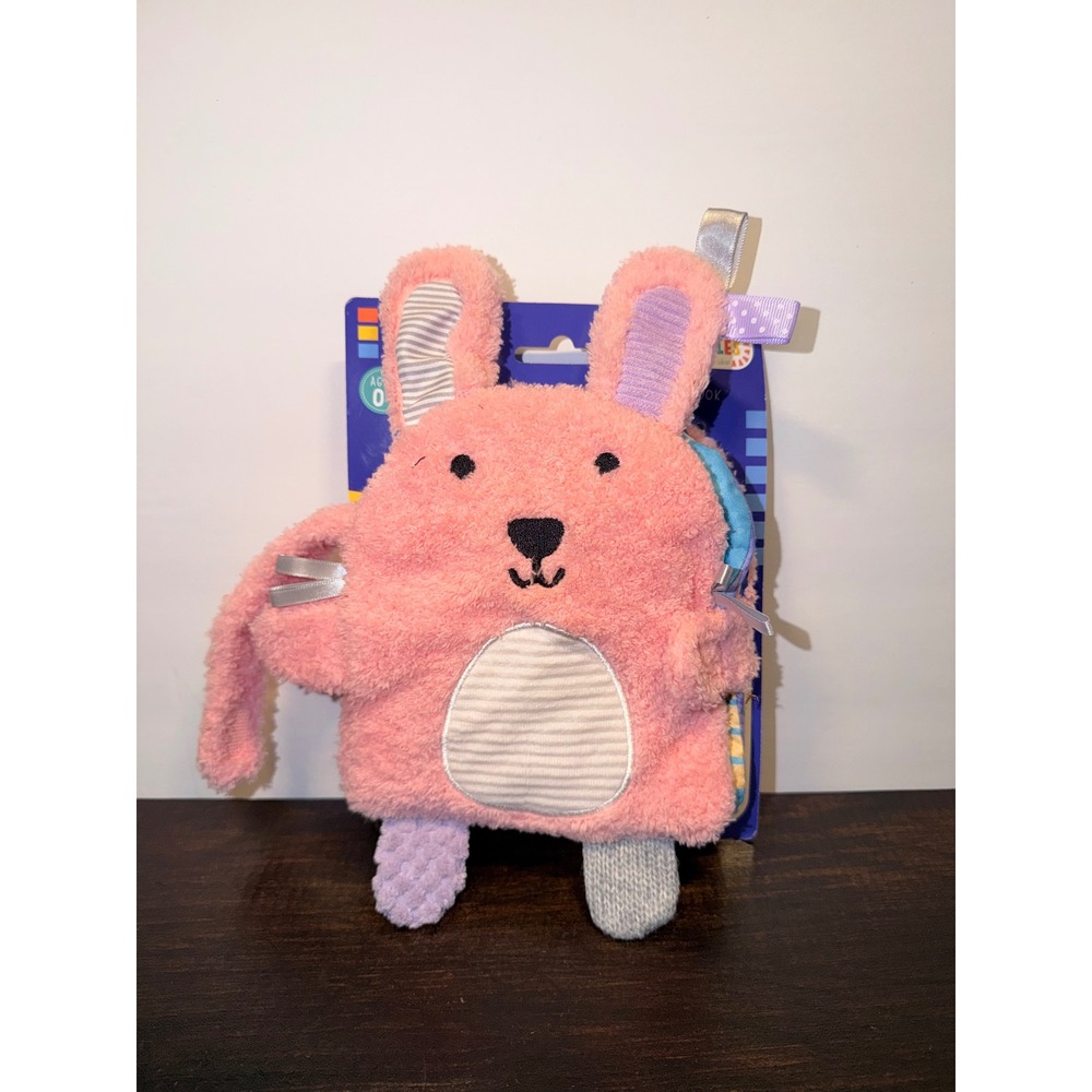 Sensory Snuggables Bunny Soft Book Pink Plush Sensory Learning Crinkle Toy‎ NEW
